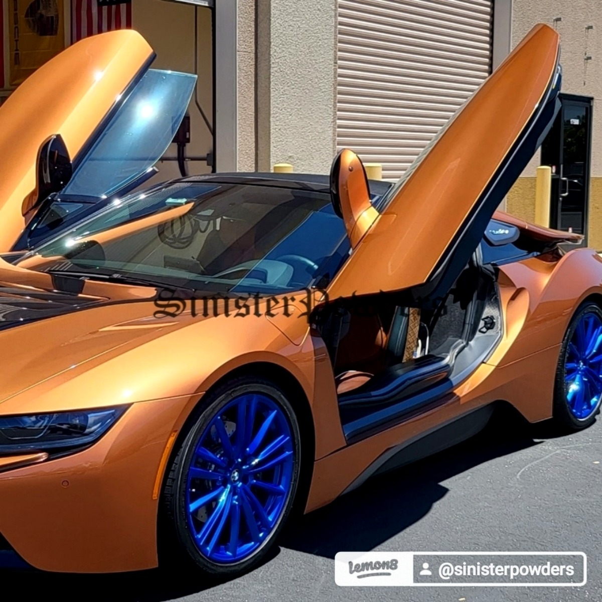 Copper exotic with blue wheels
